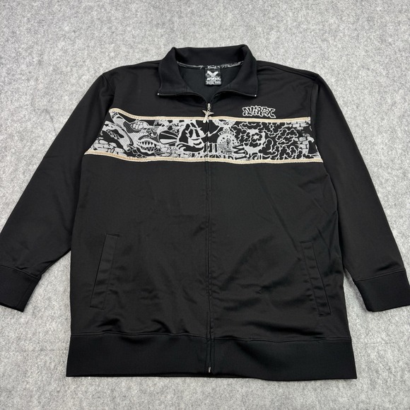 Vintage Avirex Jacket Mens 2XL Black Warm Up NYC Subway Graffiti Hip Hop 90s Y2K - Picture 2 of 16